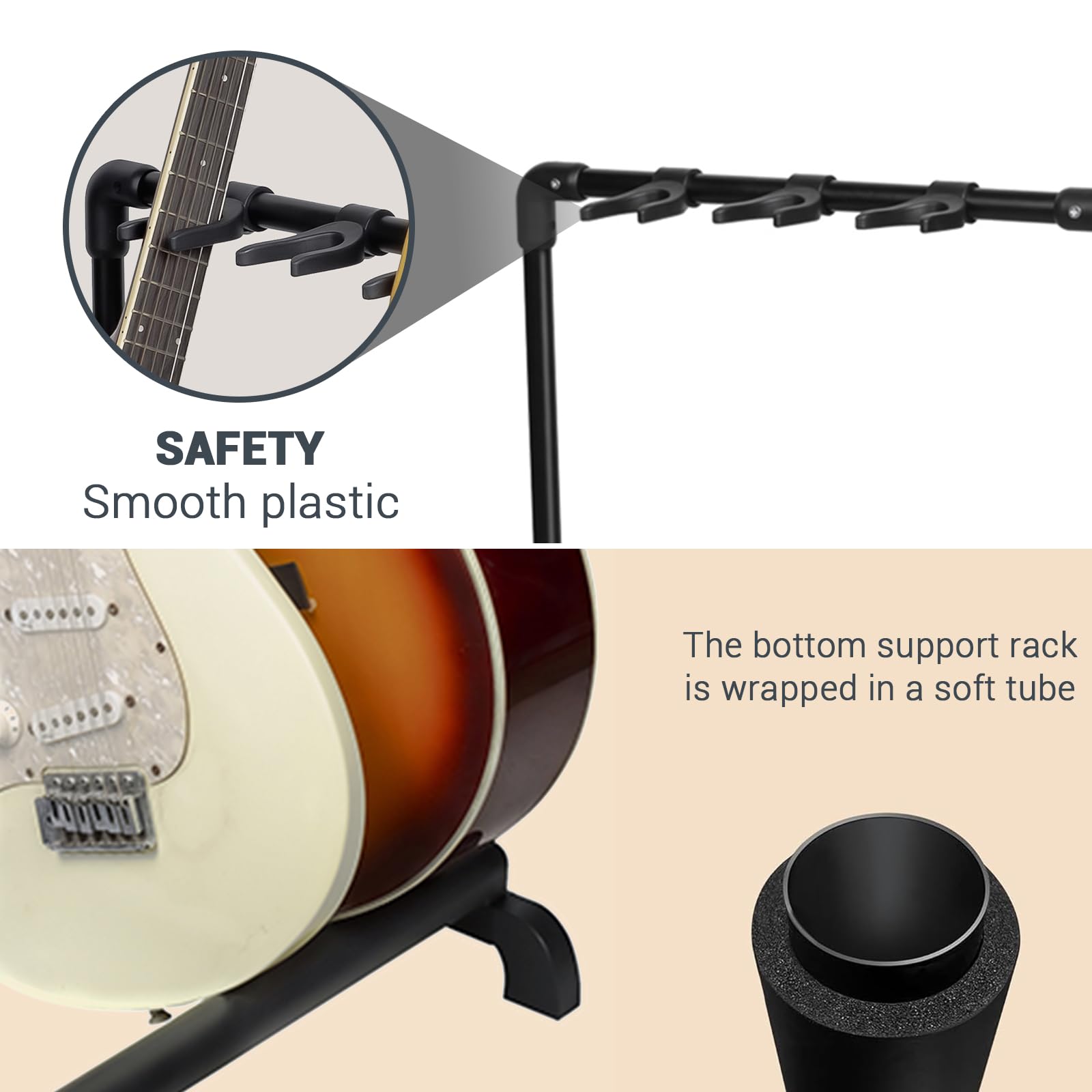 Elvaesther Soporte para Guitarra con 7 Soportes Plegable - Imagen 5