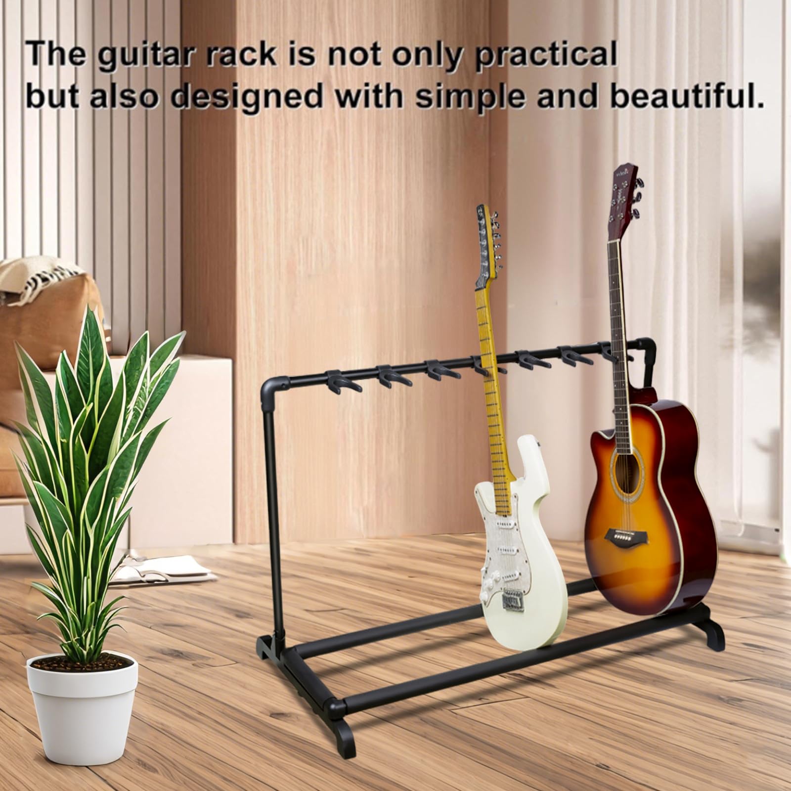 Elvaesther Soporte para Guitarra con 7 Soportes Plegable - Imagen 6