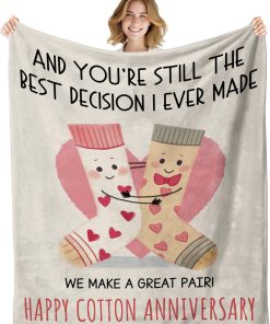 Manta de Aniversario de Algodón Feliz para Él Ella 2do para