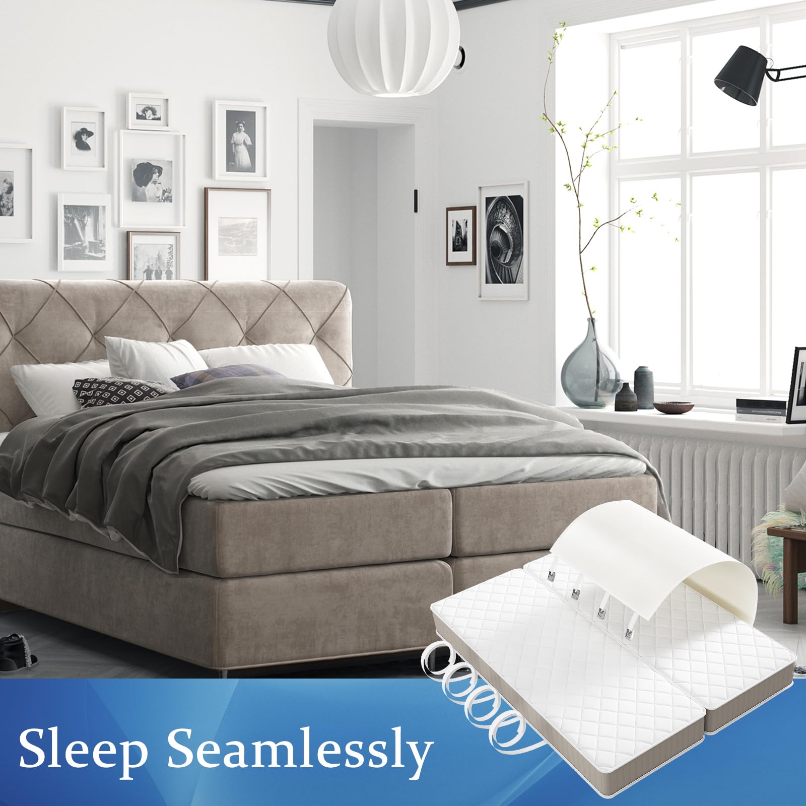 Convertidor de cama doble a king, Relleno de brecha split - Imagen 9