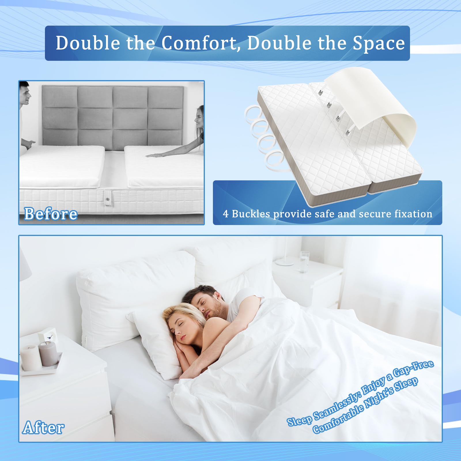 Convertidor de cama doble a king, Relleno de brecha split - Imagen 4