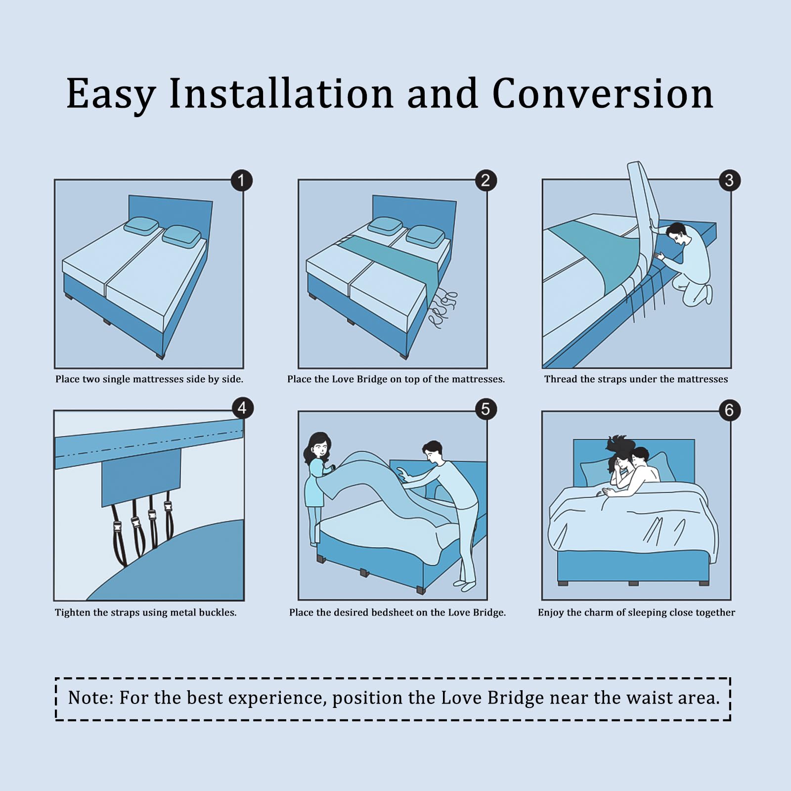 Convertidor de cama doble a king, Relleno de brecha split - Imagen 5