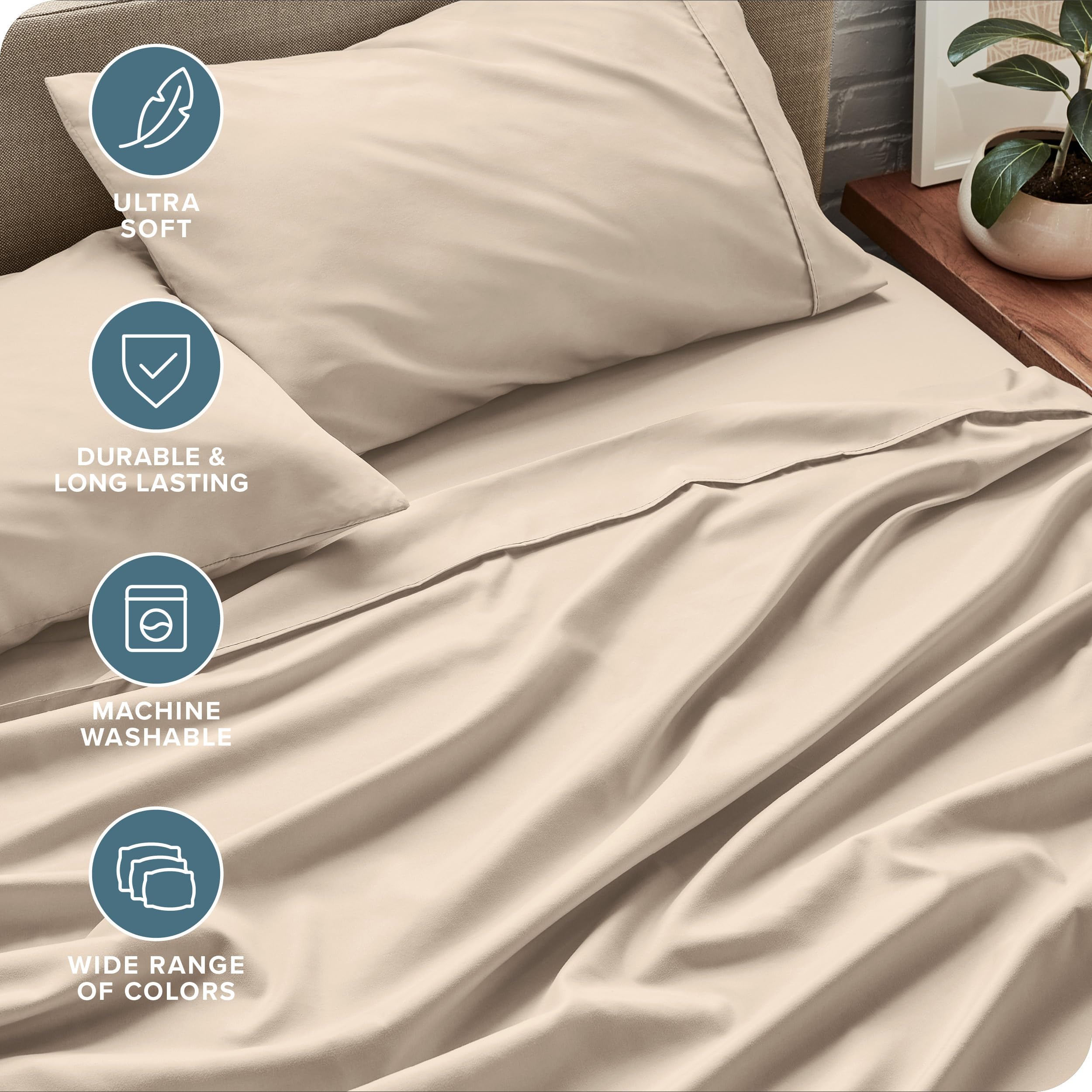 Juego de sábanas Bare Home Full XL - 1800 sábanas de cama - Imagen 5