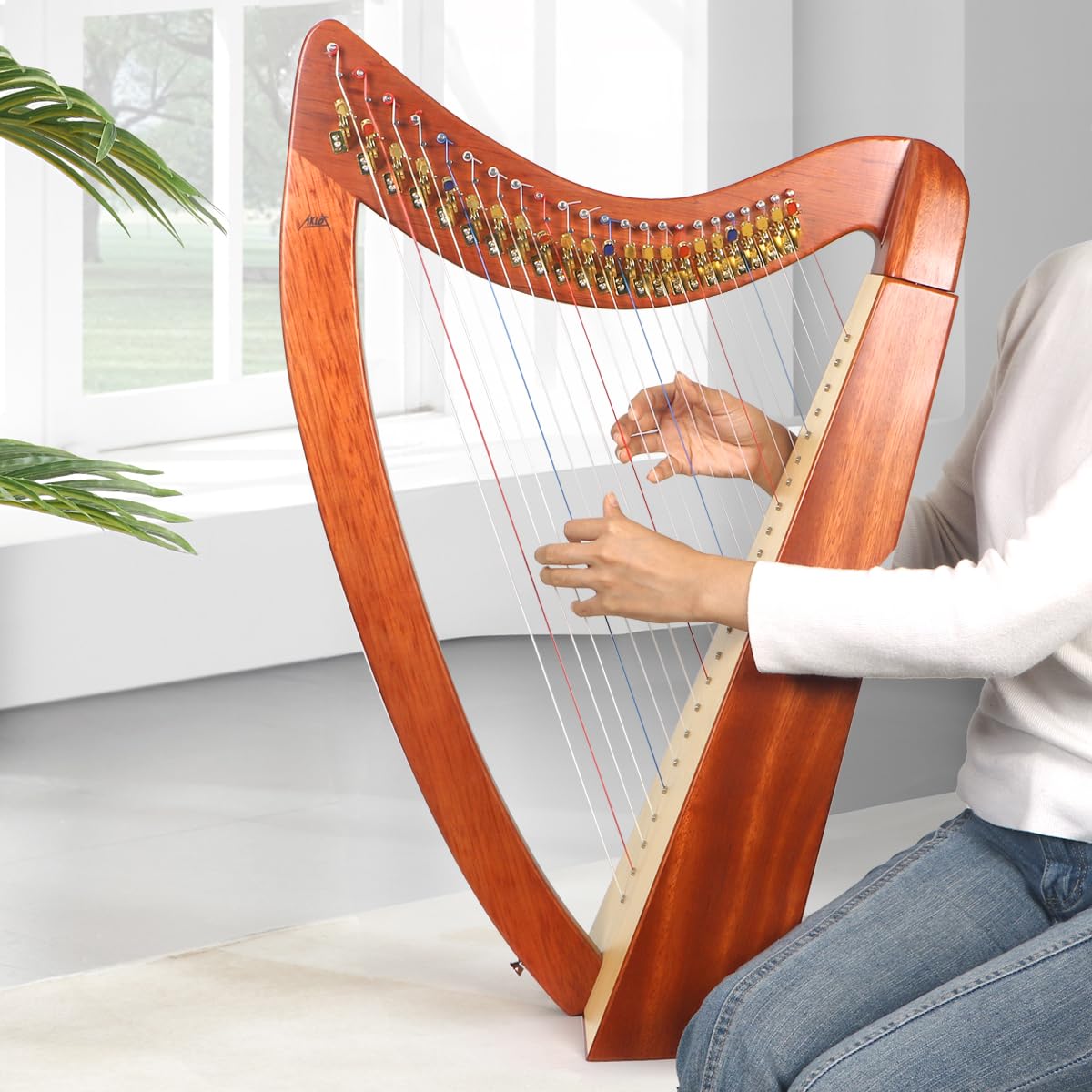 Arpa, AKLOT 23 Cuerdas Arpa de Caoba en Forma de Corazón de - Imagen 6