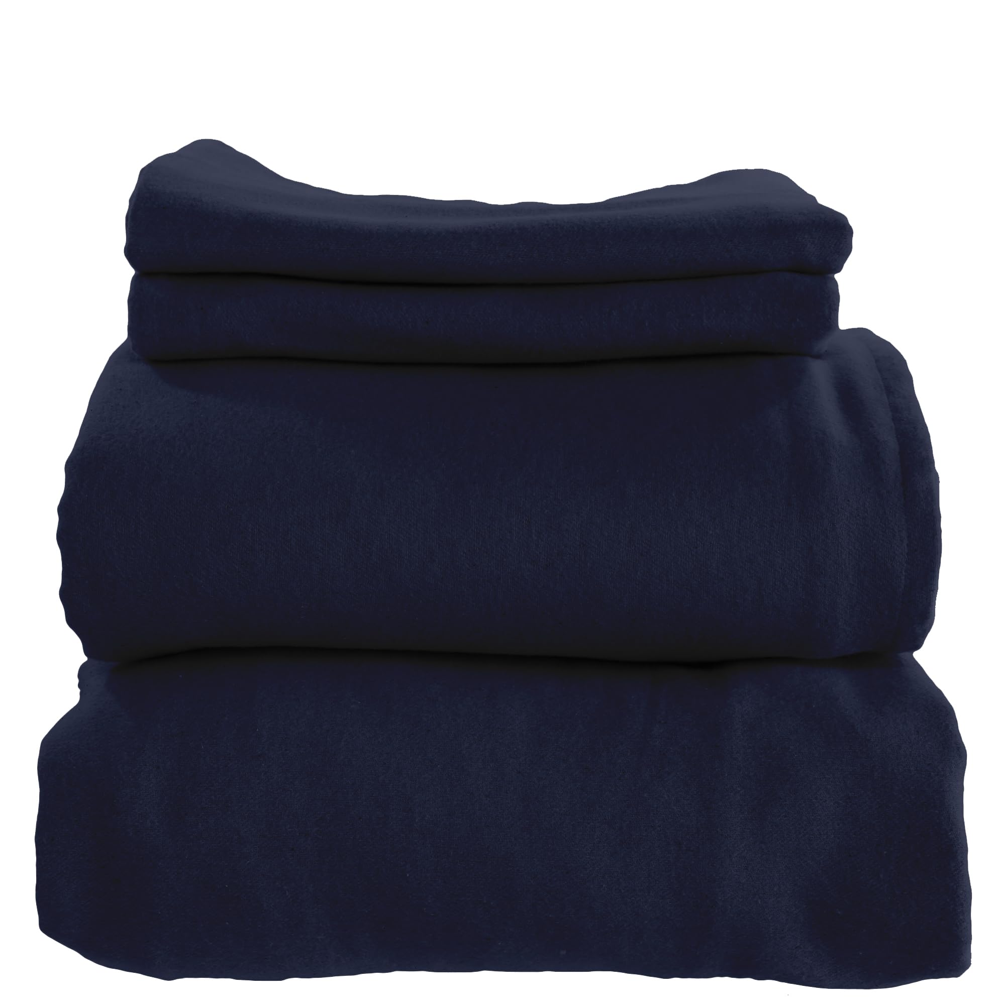 Juego de sábanas de franela de algodón orgánico -Azul Marino