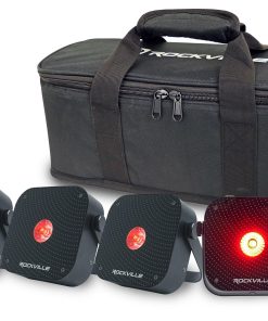 Rockville 4 Pack MINI RF1 V3 luz de lavado LED negro,