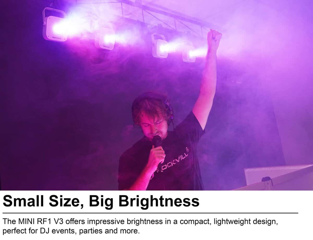 Luz de Lavado LED Blanco Rockville MINI RF1 V3, RGBWA+UV, - Imagen 3