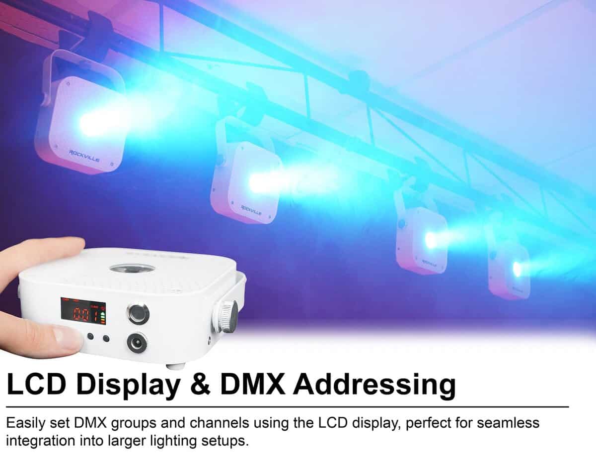 Luz de Lavado LED Blanco Rockville MINI RF1 V3, RGBWA+UV, - Imagen 6