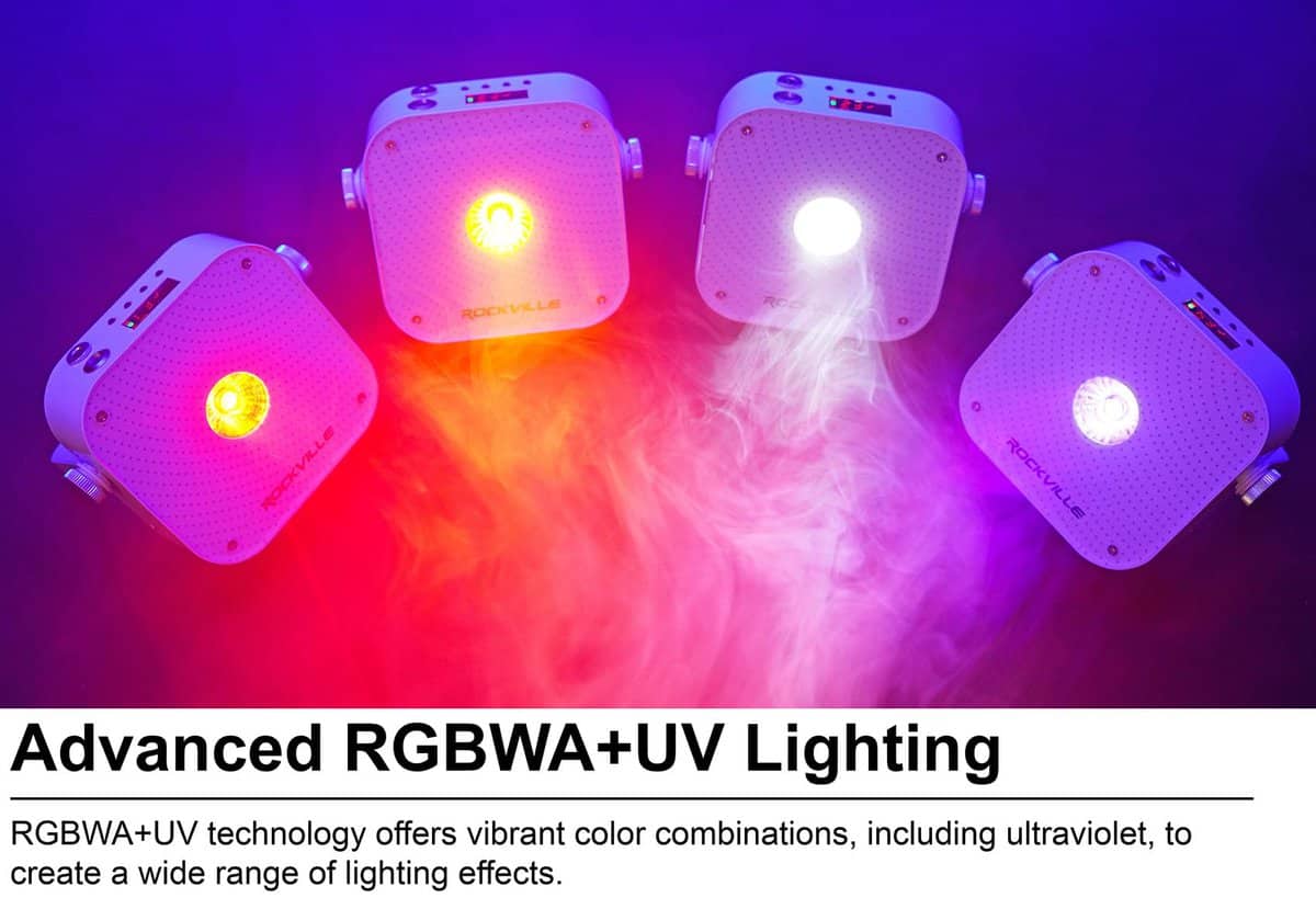 Luz de Lavado LED Blanco Rockville MINI RF1 V3, RGBWA+UV, - Imagen 5