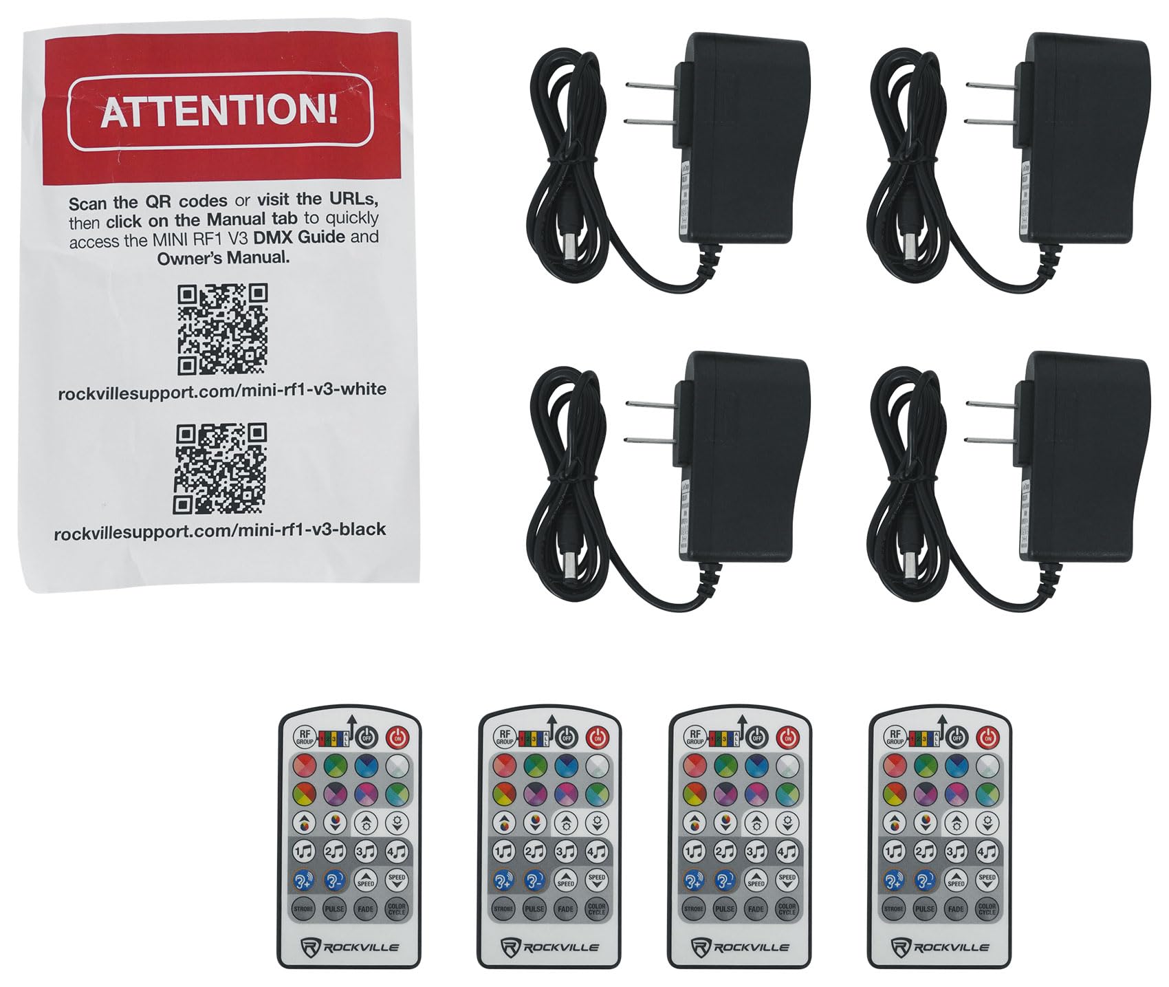 Rockville 4 Pack MINI RF1 V3 Wash Up Light LED Blanco, - Imagen 10