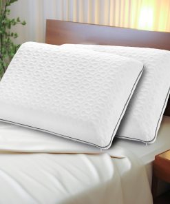 Almohadas de Espuma Viscoelástica con Gel -Blanco/Borde Gris