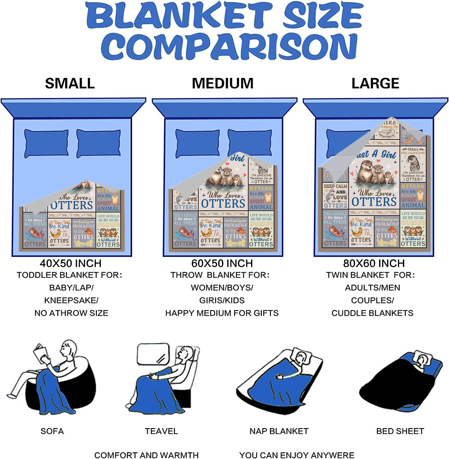 Manta de Nutrias Norkobay Regalos para Niñas Niños,Manta de - Imagen 8