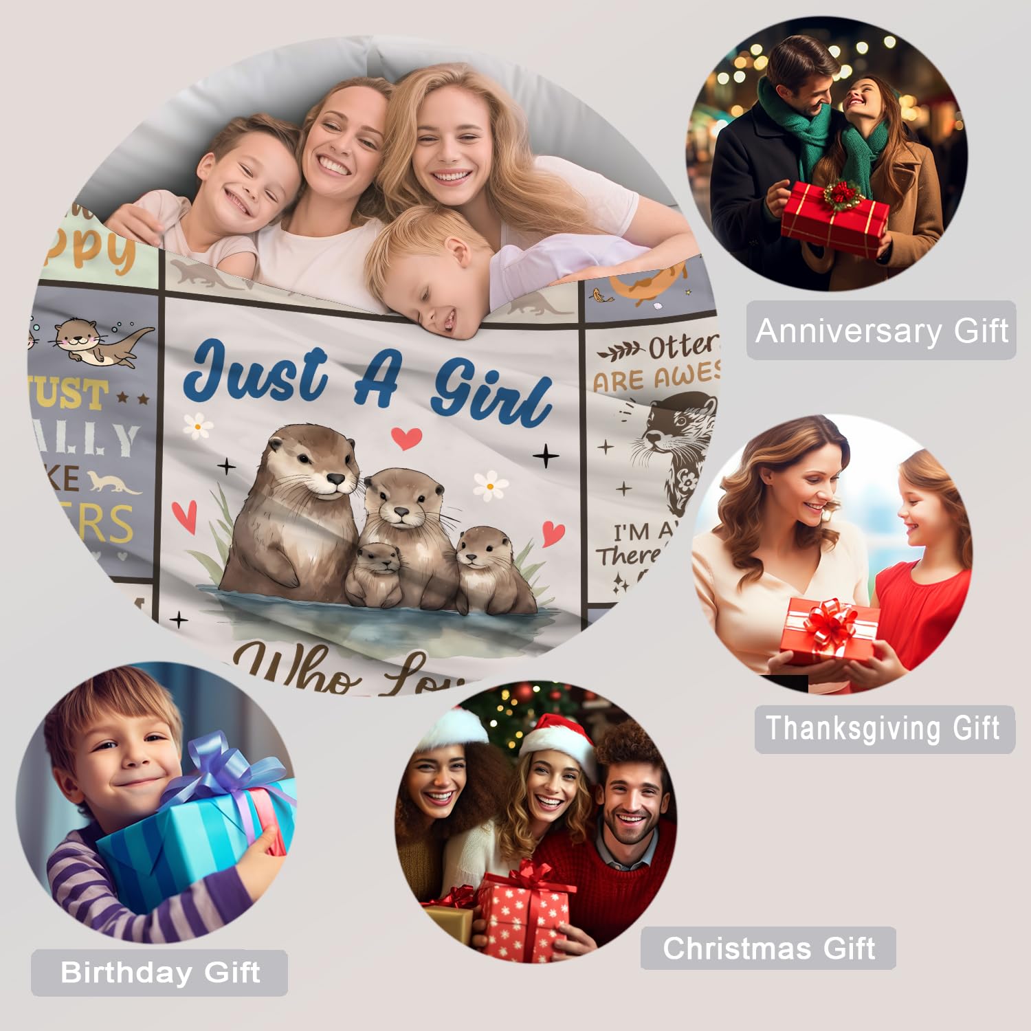 Manta de Nutrias Norkobay Regalos para Niñas Niños,Manta de - Imagen 6