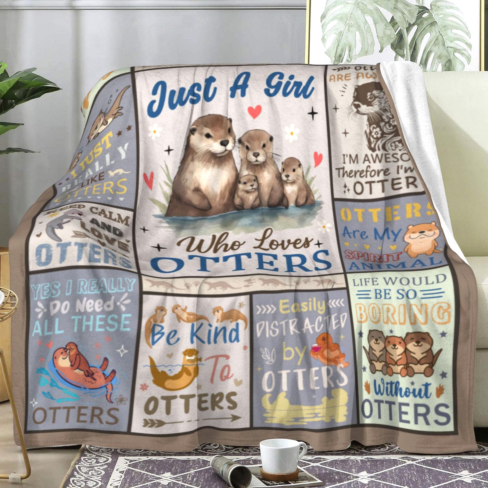 Manta de Nutrias Norkobay Regalos para Niñas Niños,Manta de - Imagen 3