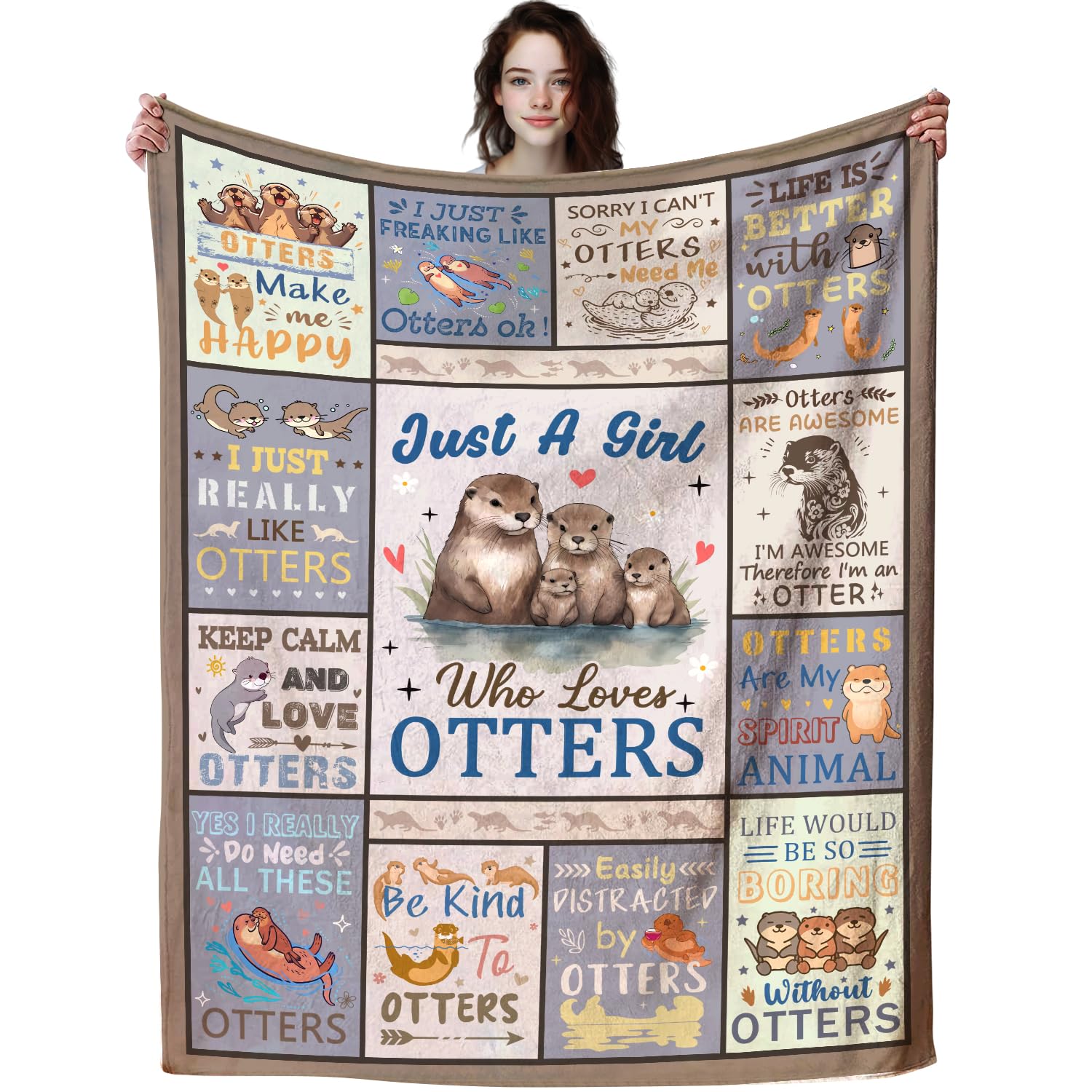 Manta de Nutrias Norkobay Regalos para Niñas Niños,Manta de