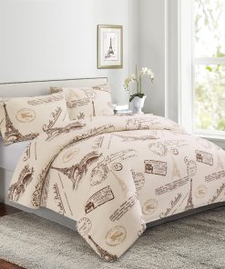 Juego de Funda Nórdica de 3 Piezas Ultra Suave -Marrón Torre