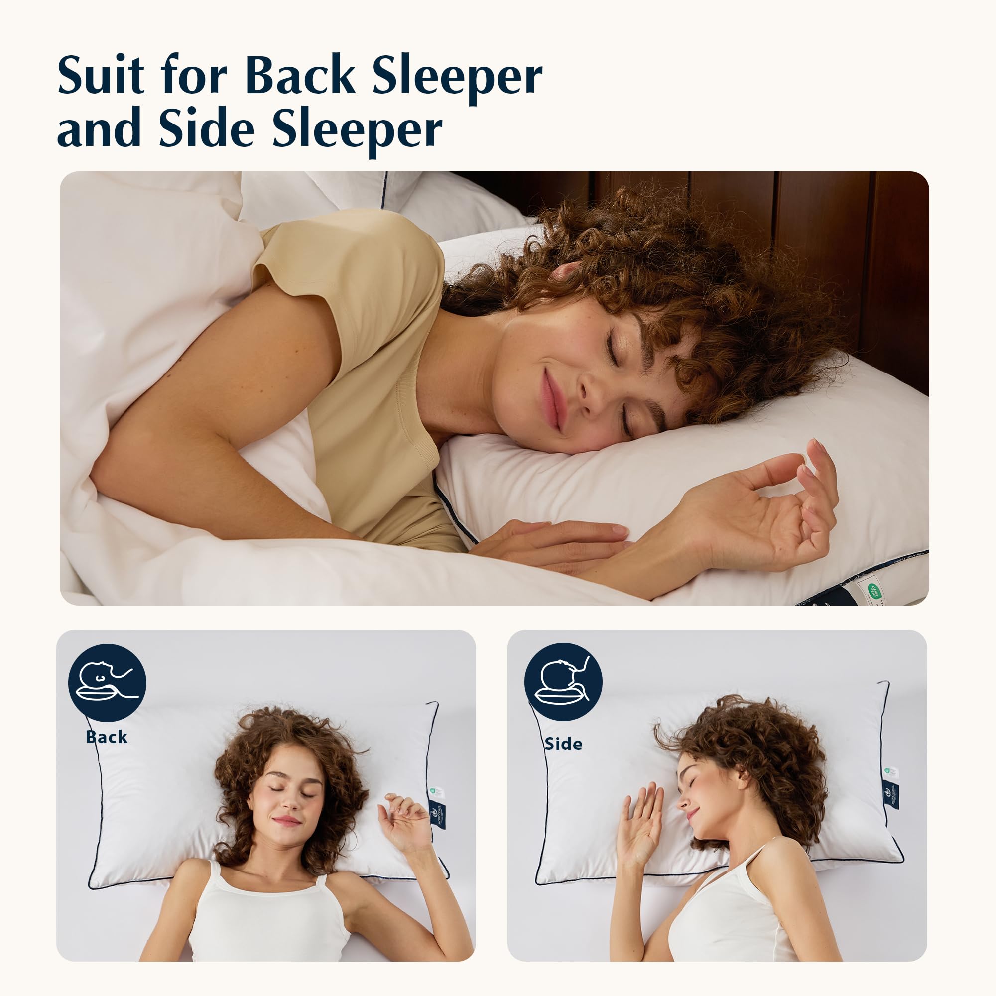 Almohada de Cama Pacific Coast, Almohada Firme de Plumón de - Imagen 8