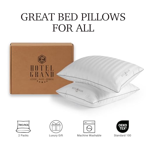 Juego de 2 Almohadas de Plumas de Ganso Blanco Hotel Grand - Imagen 7