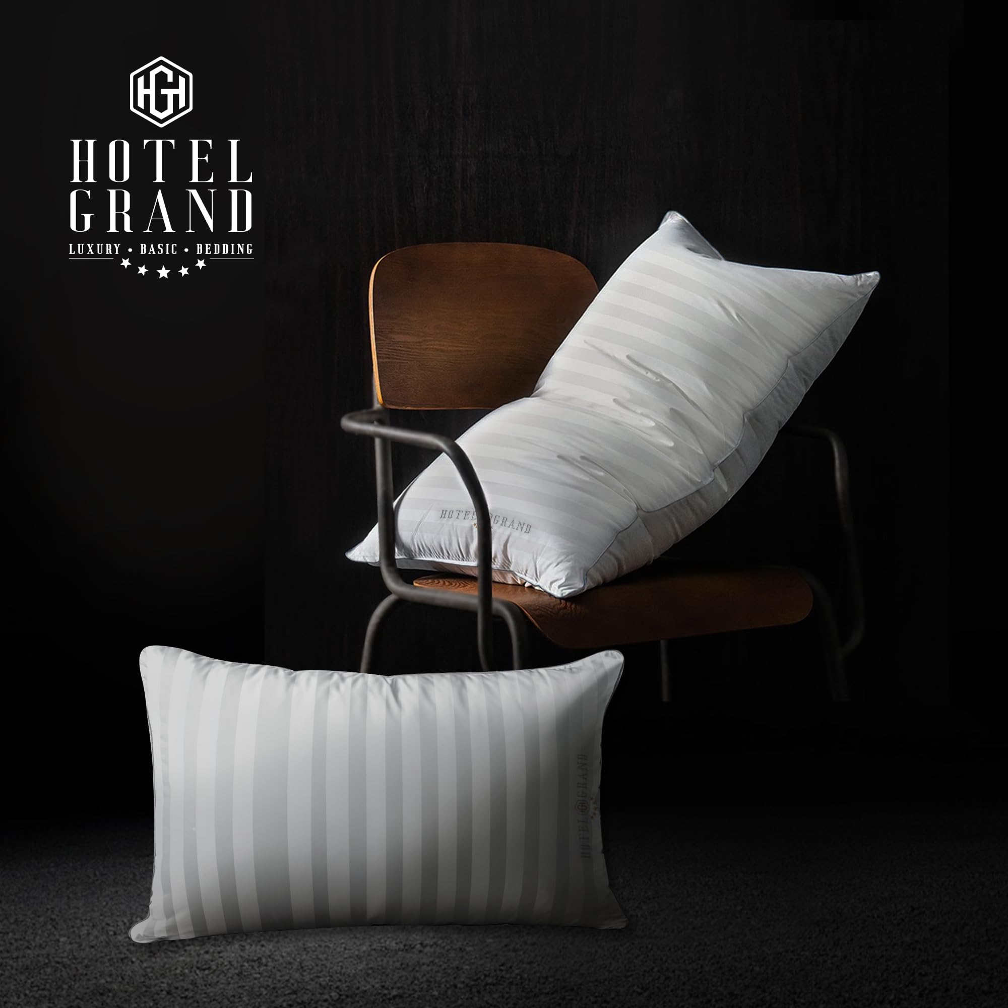 Juego de 2 Almohadas de Plumas de Ganso Blanco Hotel Grand - Imagen 5