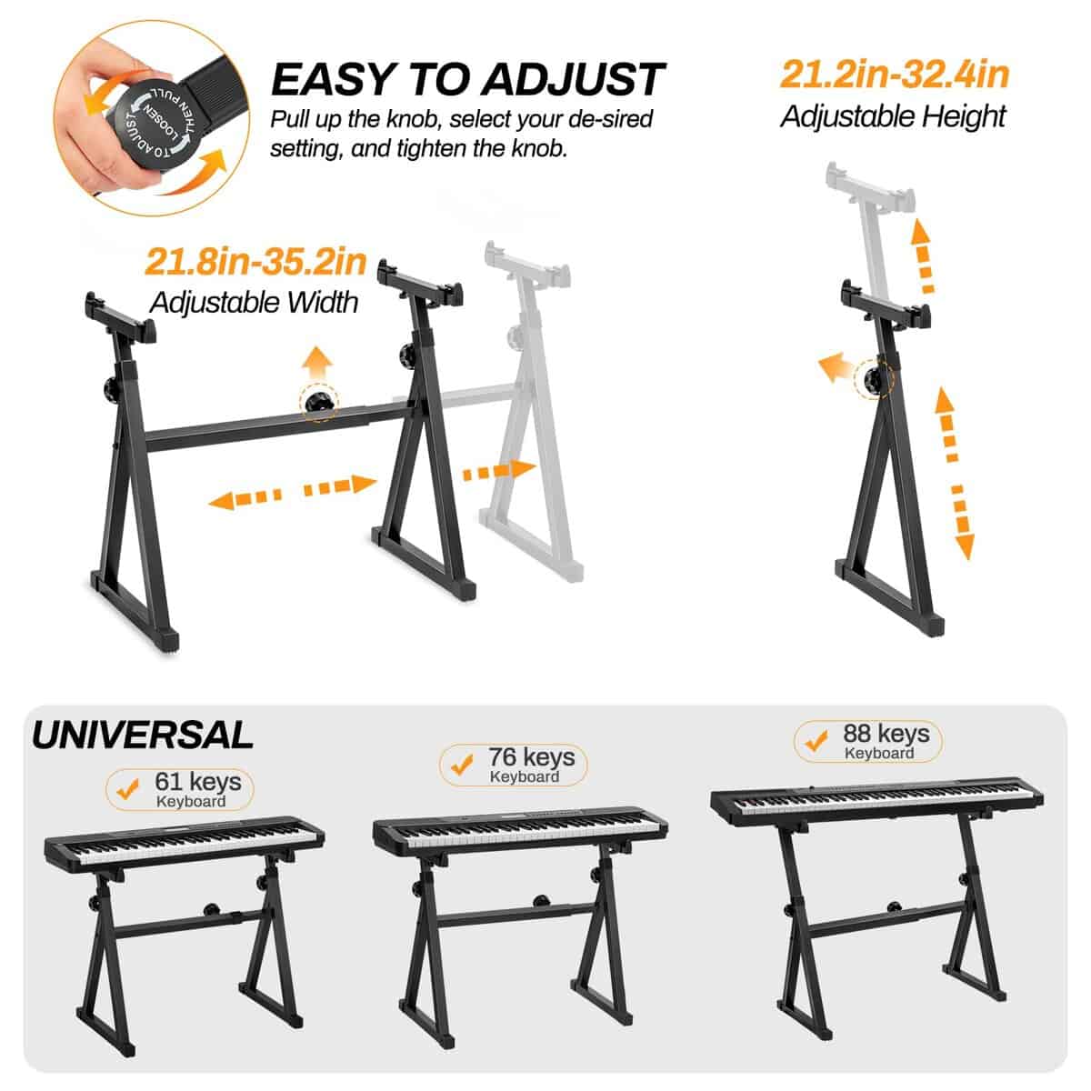 Soporte de teclado en forma de Z de alta resistencia AODSK - Imagen 3
