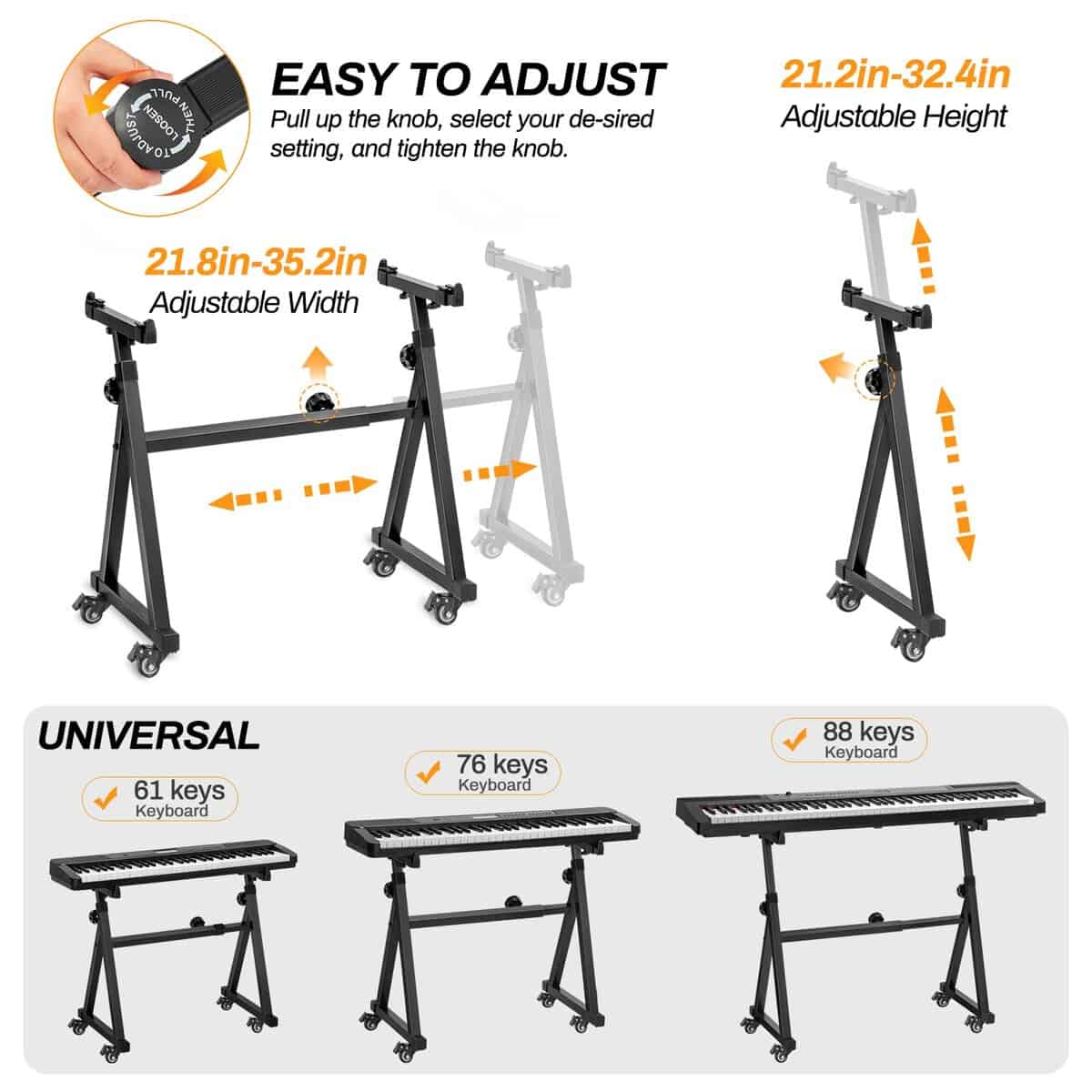 Soporte para teclado AODSK Heavy Duty - Soporte de piano - Imagen 3