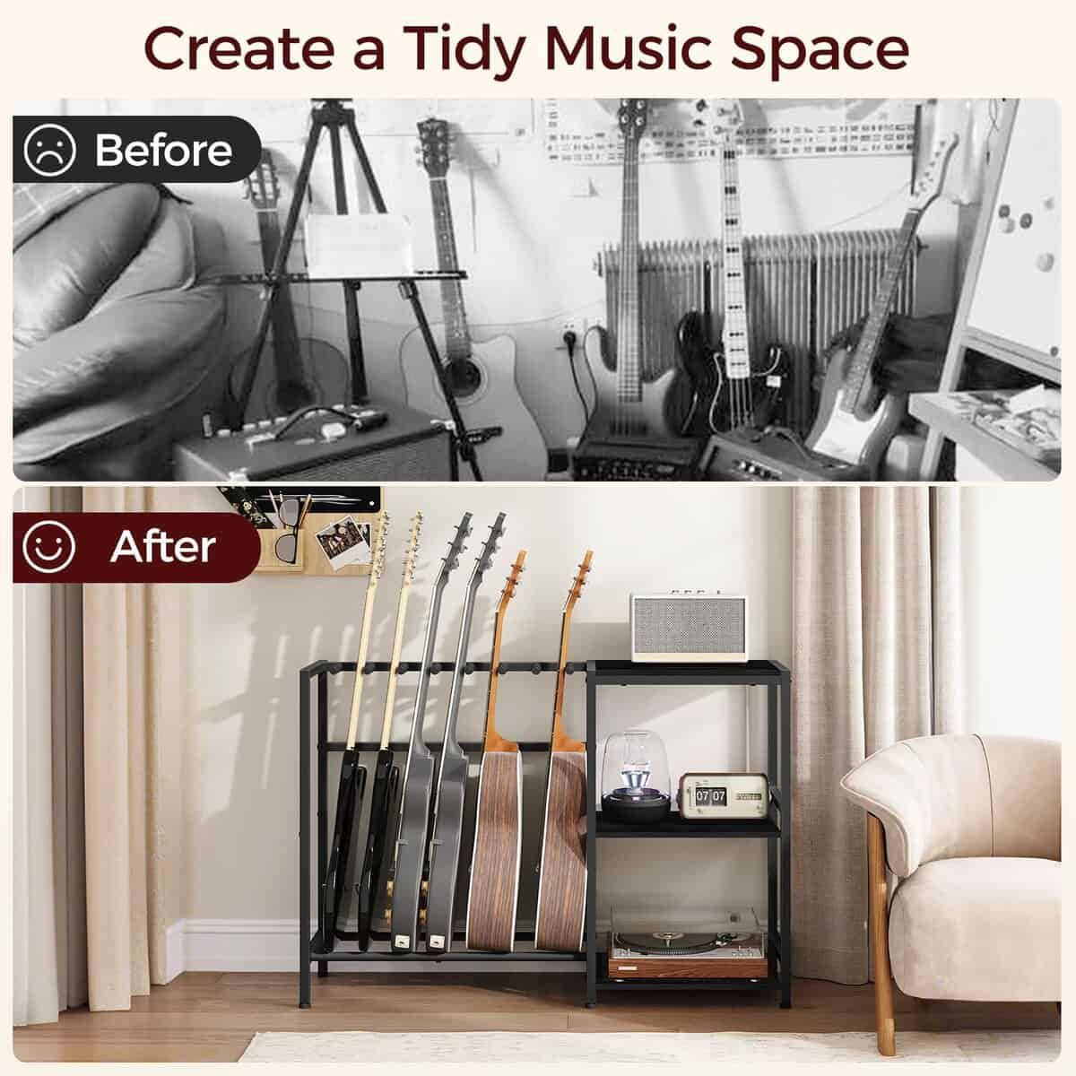 Soporte para Guitarra MAHANCRIS, Soporte para 5-6 - Imagen 8