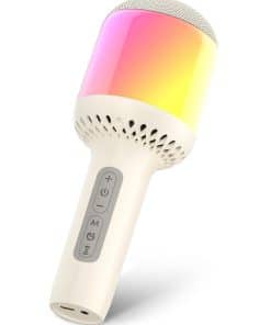 Micrófono de Karaoke Bluetooth con Luces LED de 360 grados,