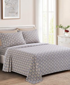 Conjunto de sábanas de 6 piezas de rayón de bambú floral en