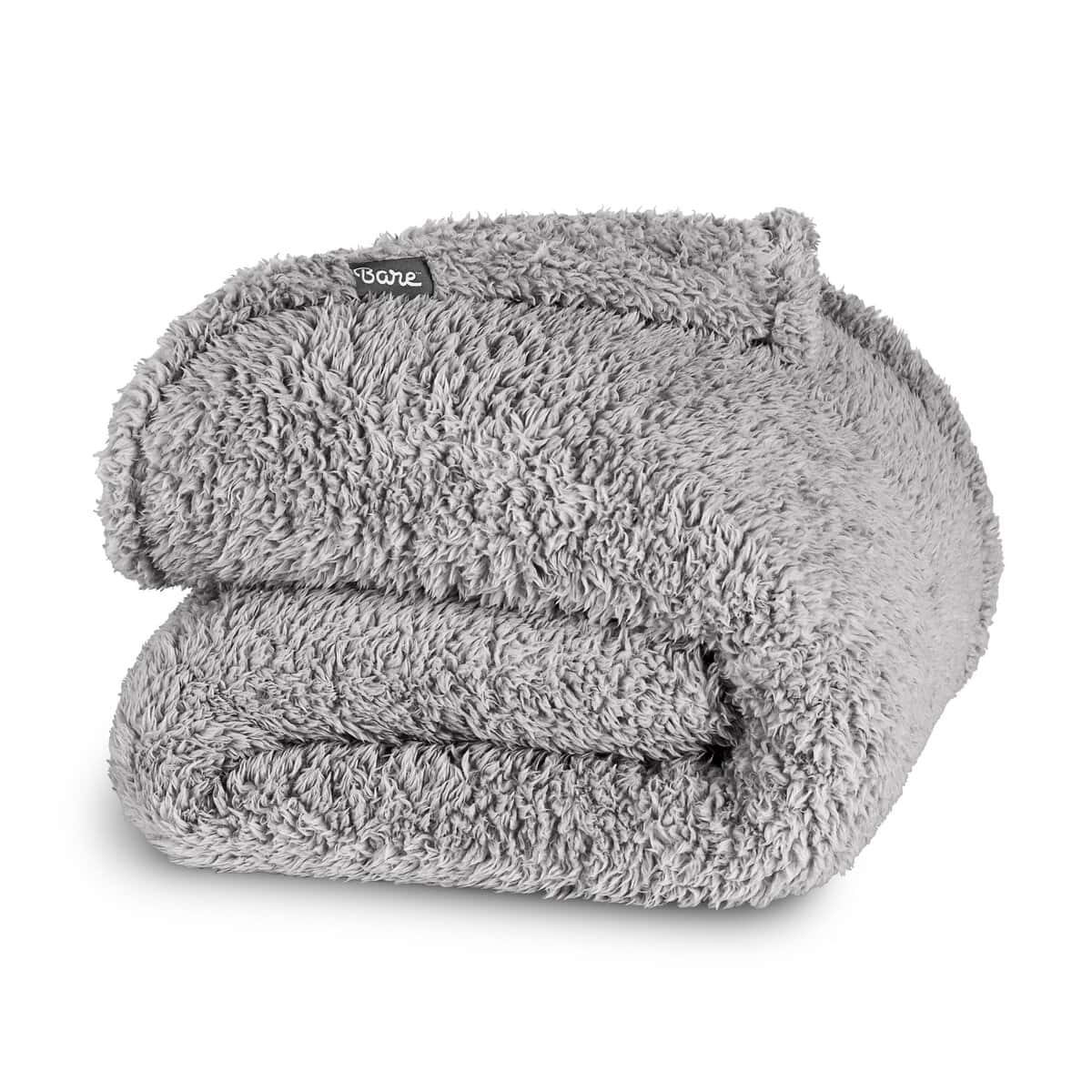 Manta de piel sintética Bare Home - Manta -Gris Claro Sólido
