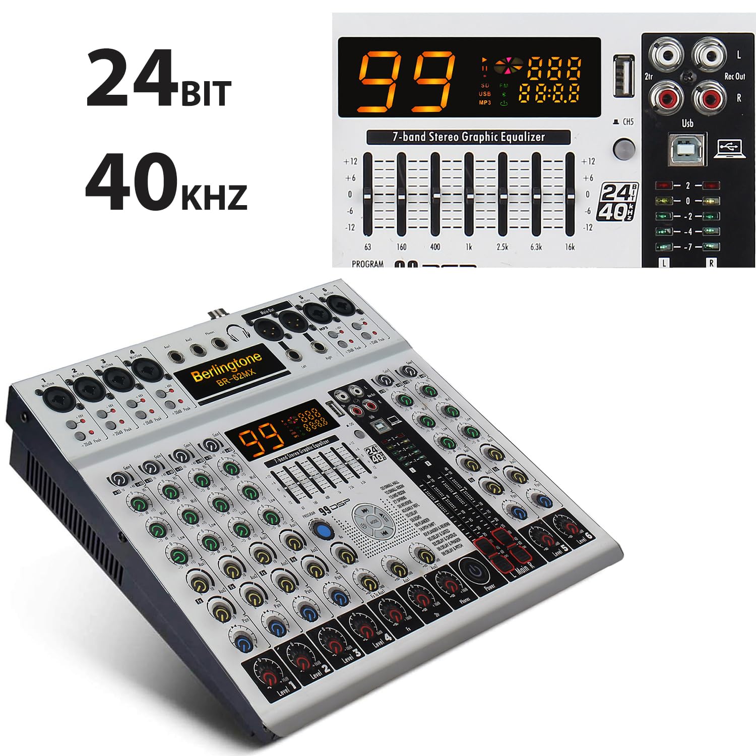 Mesa de Mezclas de Sonido Profesional de 6/8 Canales con - Imagen 6