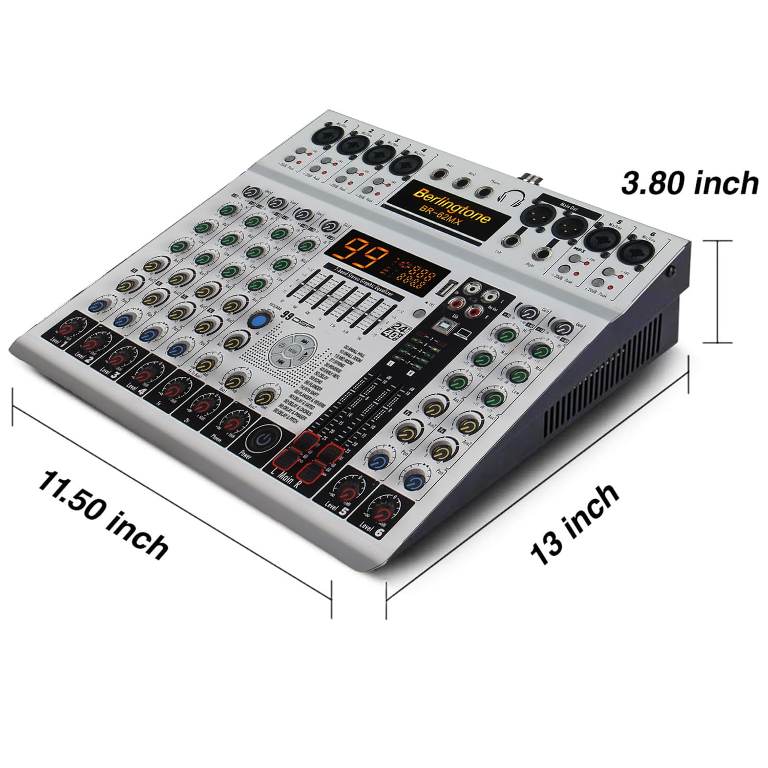 Mesa de Mezclas de Sonido Profesional de 6/8 Canales con - Imagen 5