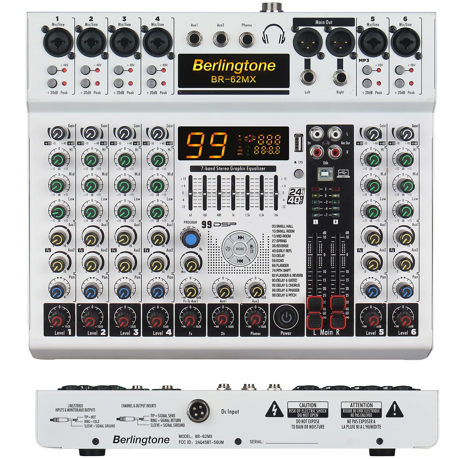 Mesa de Mezclas de Sonido Profesional de 6/8 Canales con - Imagen 4