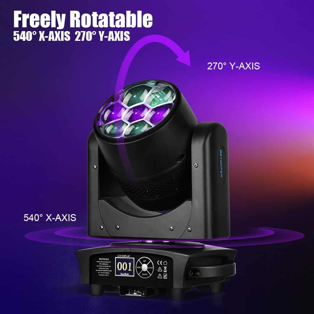 Betopper 7 * 40W Luz de Cabeza Móvil DJ con Control de - Imagen 6