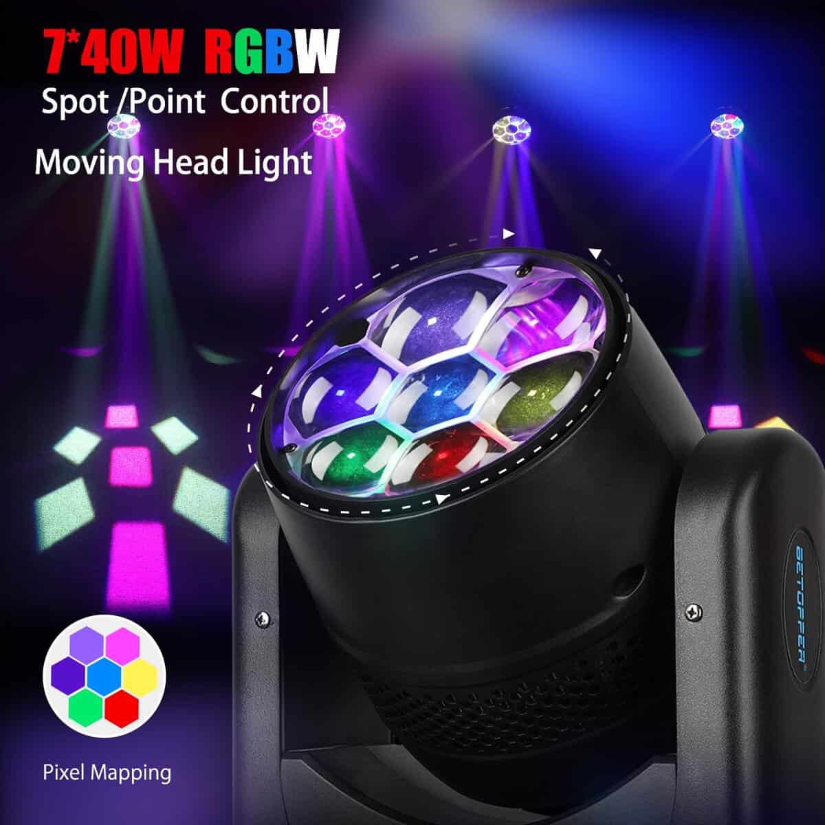 Betopper 7 * 40W Luz de Cabeza Móvil DJ con Control de - Imagen 3