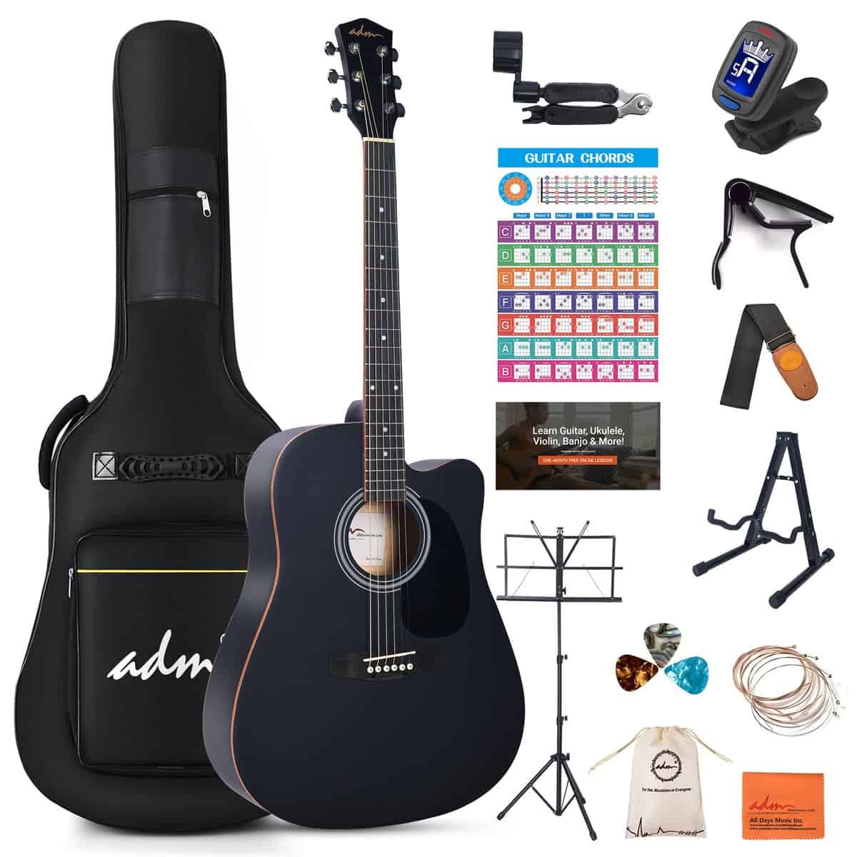 Guitarra Acústica ADM para Principiantes, Niños,