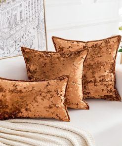 Funda de Almohada de Terciopelo Triturado HERAYLI Premium,