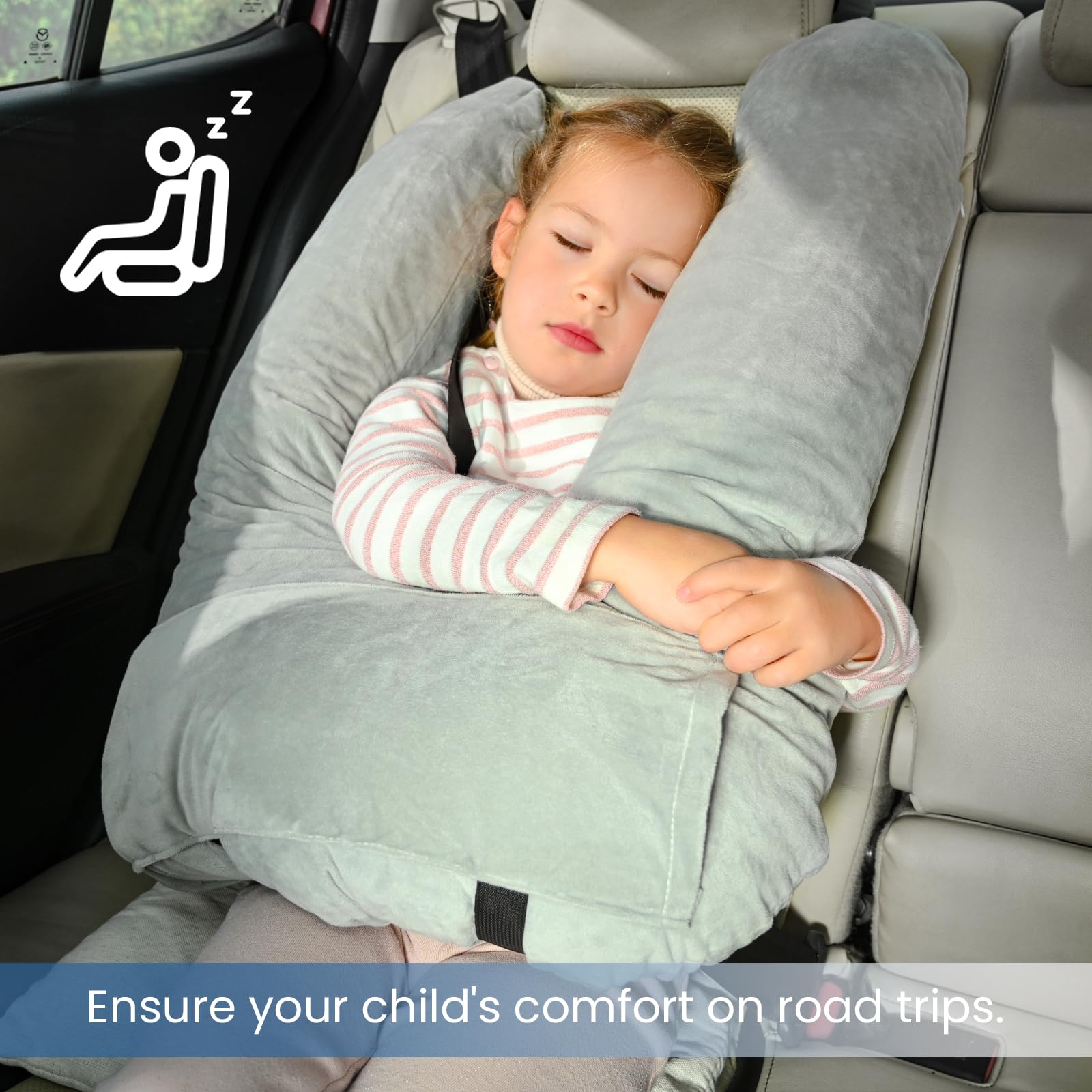 Almohada de Viaje MOAOO Almohada de Coche para Niños, - Imagen 4