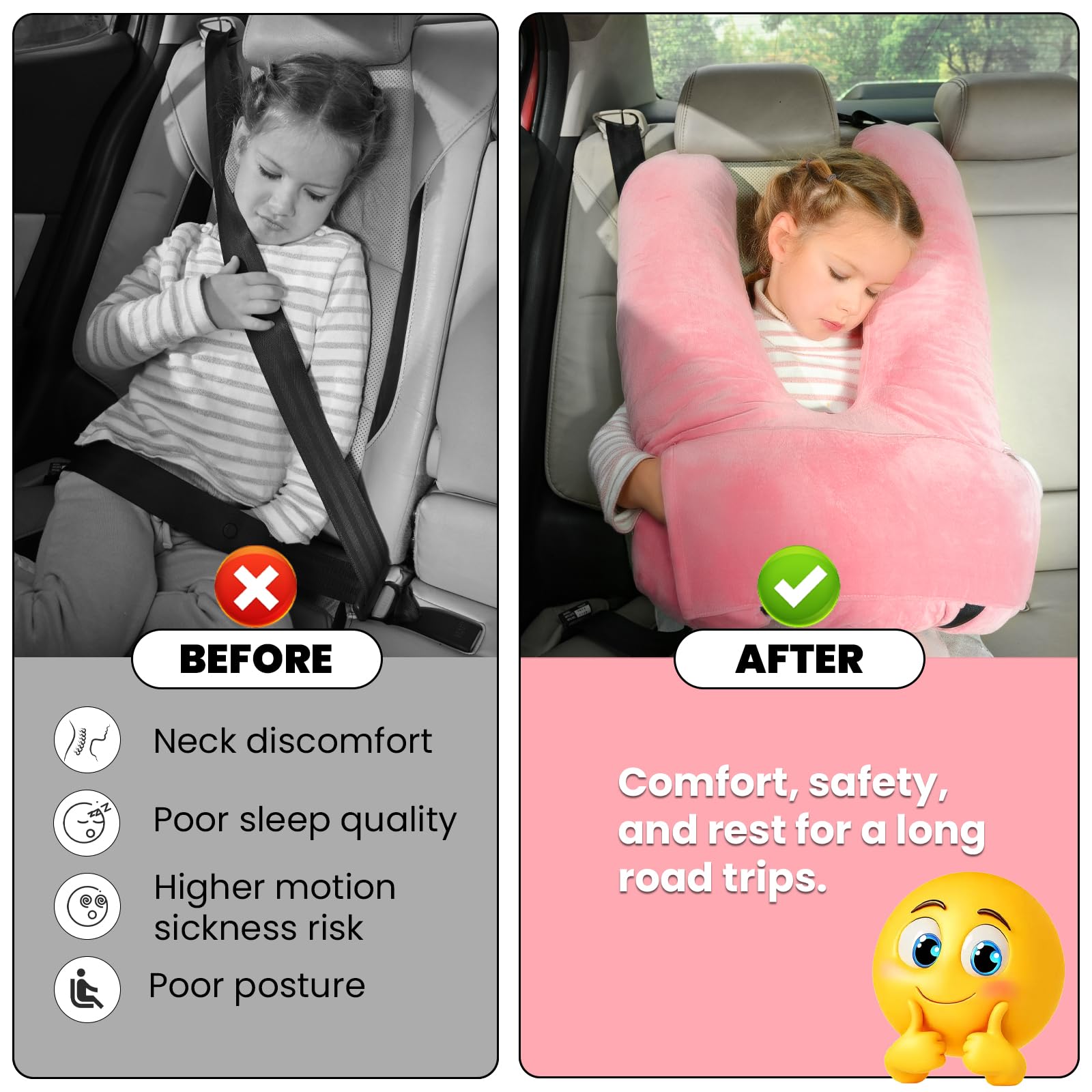 Almohada de Viaje para Coche MOAOO Almohada para Dormir en - Imagen 3