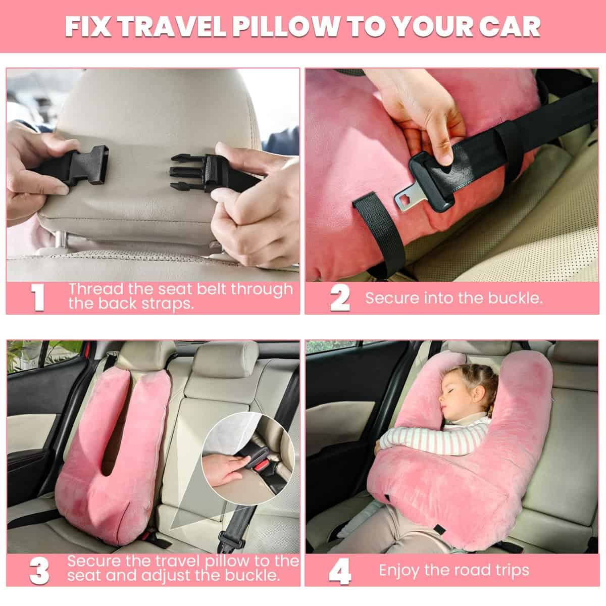 Almohada de Viaje para Coche MOAOO Almohada para Dormir en - Imagen 6