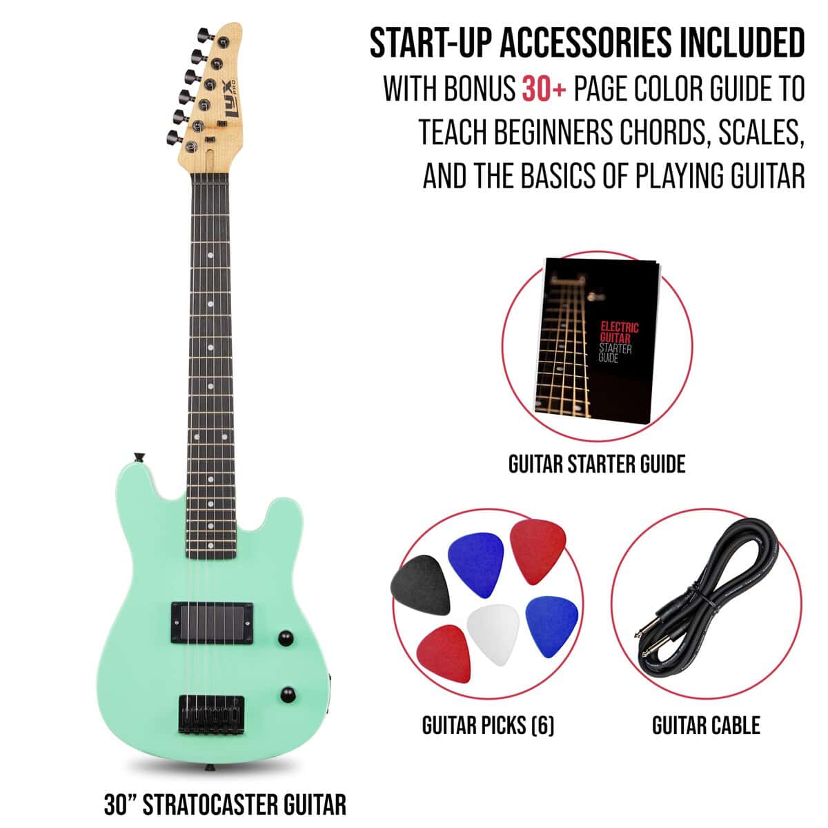 Kit de Guitarra Eléctrica LyxPro CS 30� para -Verde - Imagen 3