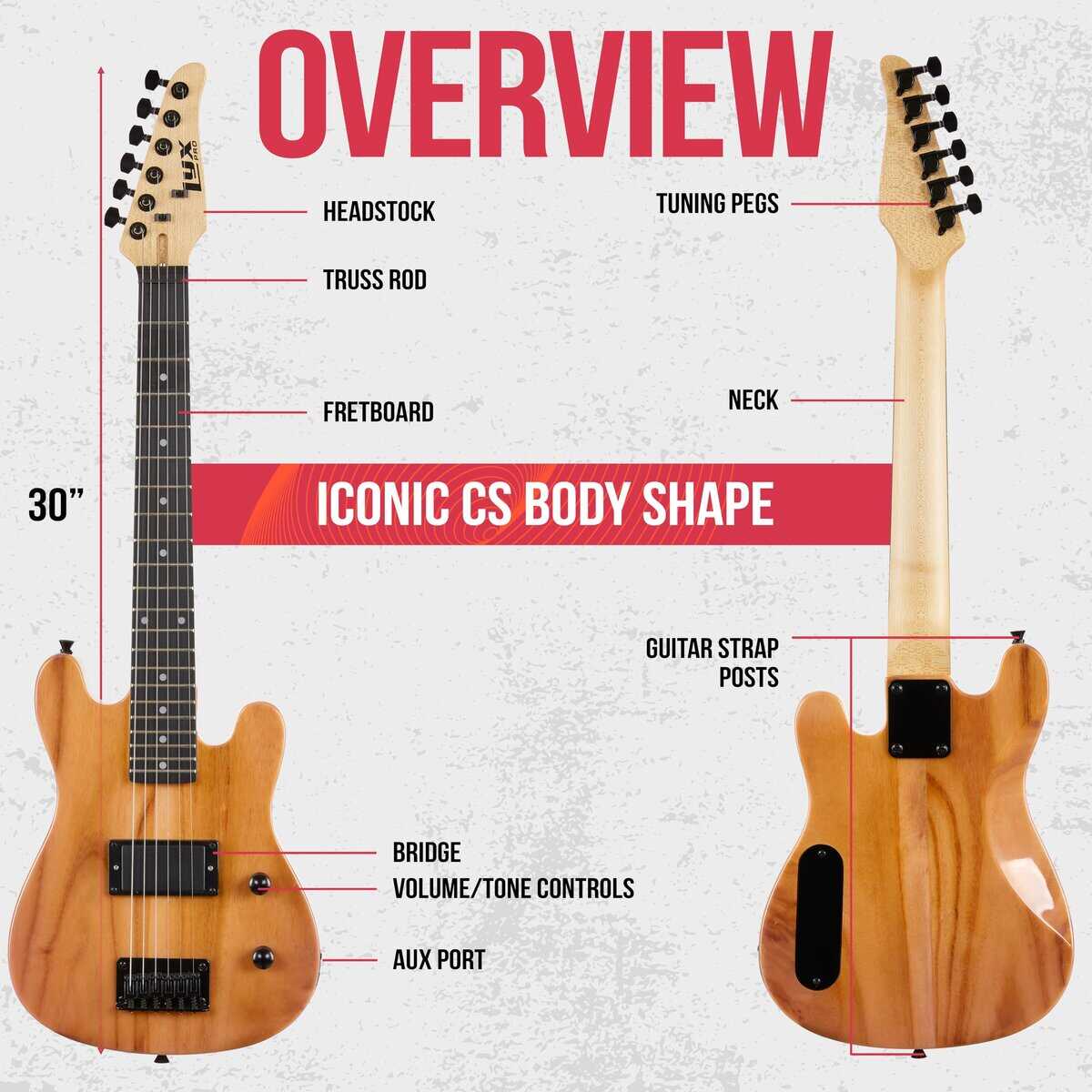 LyxPro CS 30 Electric Guitar Kit for Beginner, Intermediate - Imagen 8