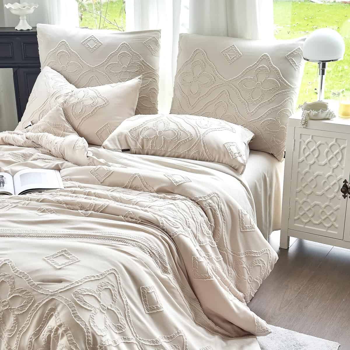 Juego de edredón Amolavet Queen Beige, Ropa de cama Bohemia - Imagen 4