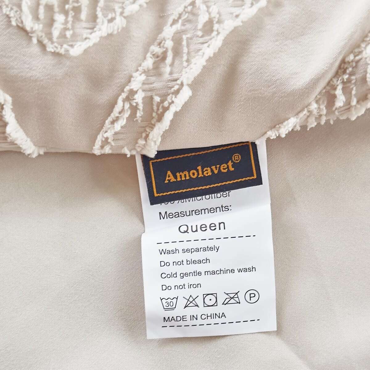 Juego de edredón Amolavet Queen Beige, Ropa de cama Bohemia - Imagen 8