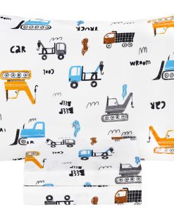 Juego de sábanas para cama gemela de lindos vehículos de