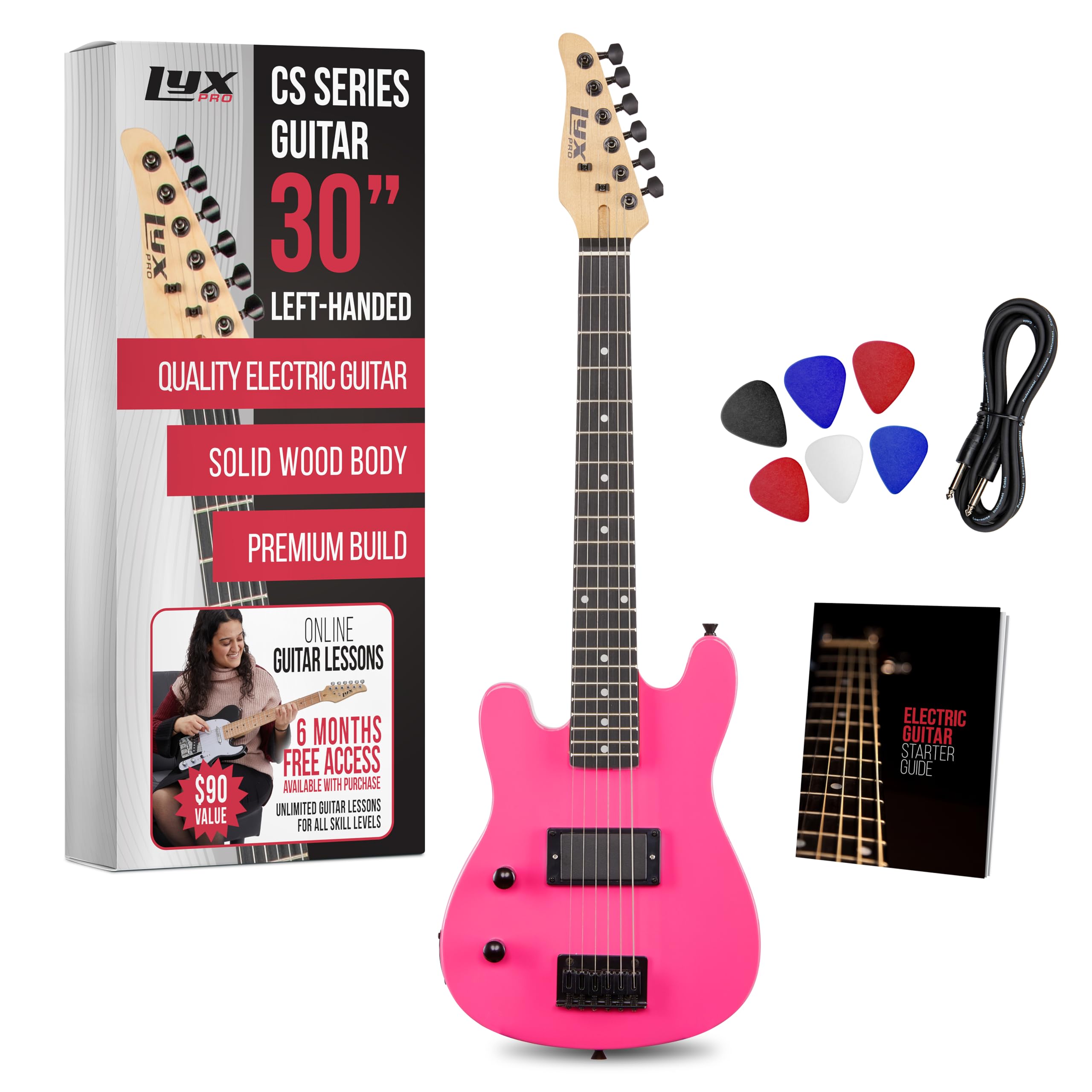 Kit de Guitarra Eléctrica LyxPro CS 30� para -Rosa