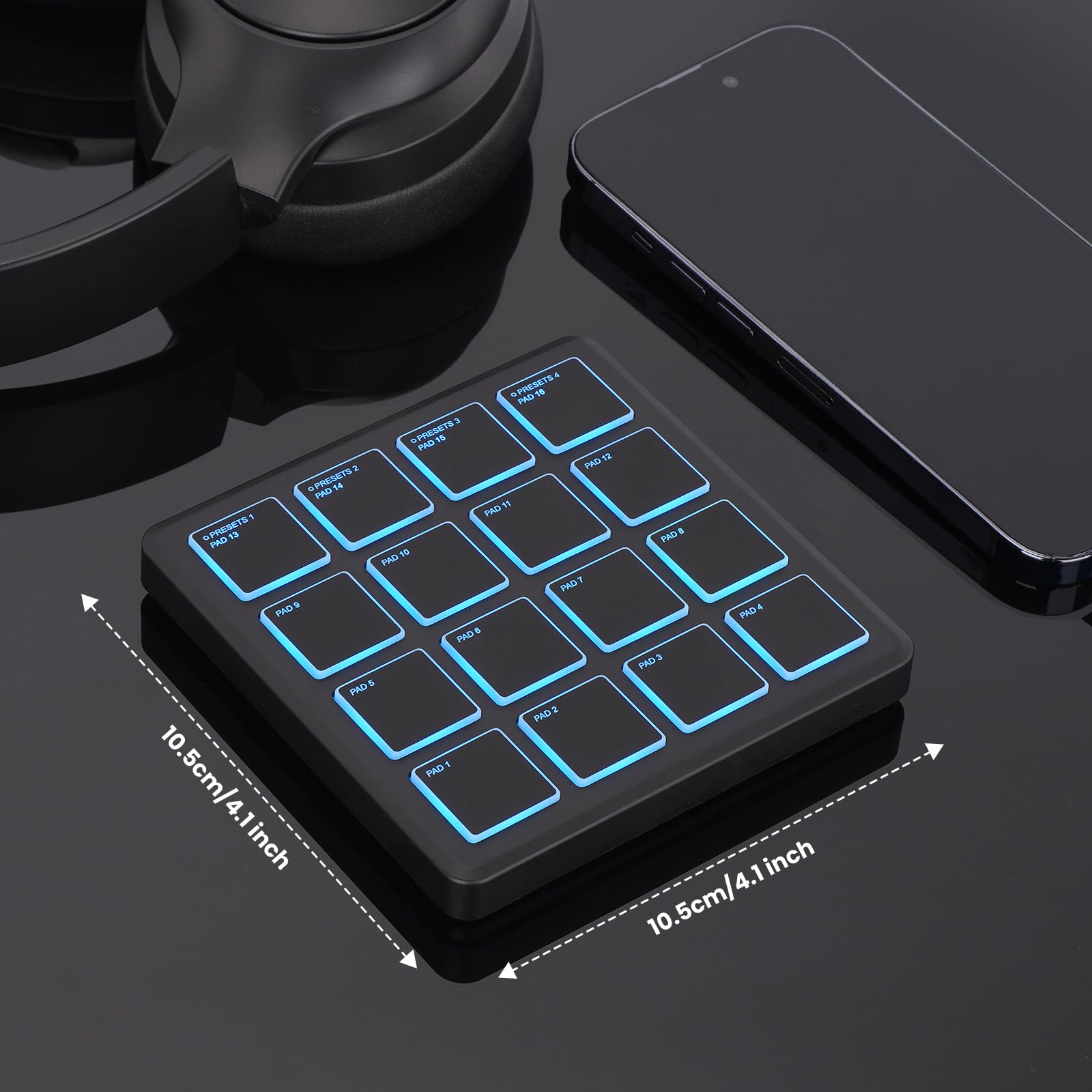 Controlador MIDI Inalámbrico M-VAVE, 4.1 * 4.1 Pulgadas, - Imagen 7