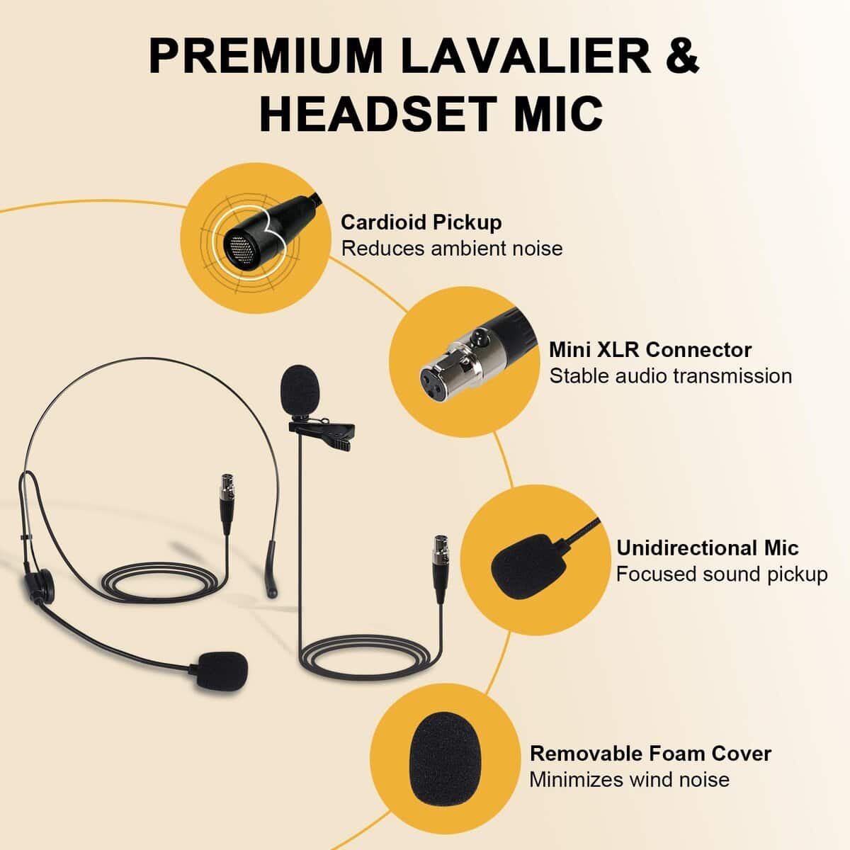 Sistema de micrófono inalámbrico de 4 canales -Negro - Imagen 7