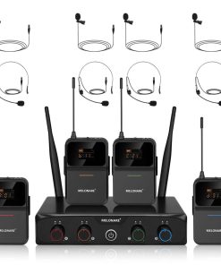 Sistema de micrófono inalámbrico de 4 canales -Negro