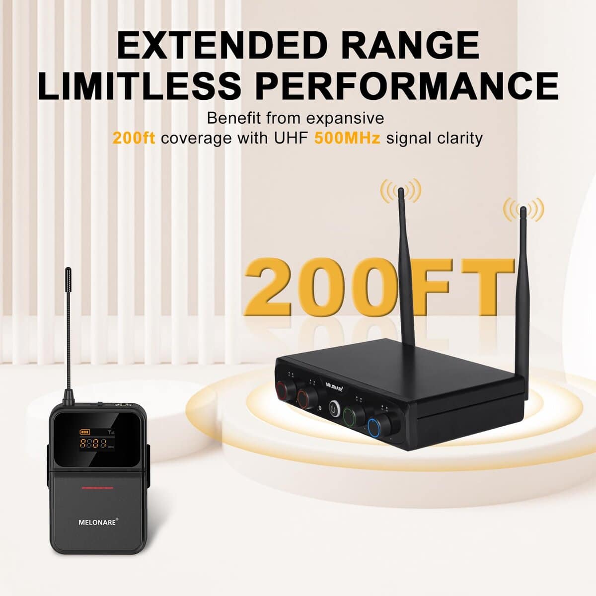 Sistema de micrófono inalámbrico de 4 canales -Negro - Imagen 4