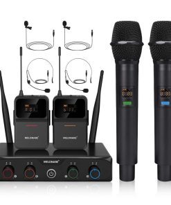 Sistema de Micrófono Inalámbrico de 4 Canales -Negro